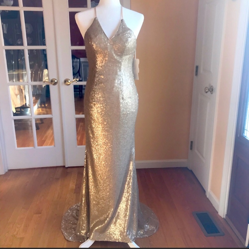NWT Gold sequin Prom/evening dress